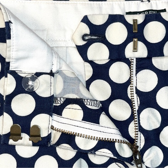 J. Crew “stretch” ankle pants, City Fit style, navy blue with white polka dots - Picture 5 of 11